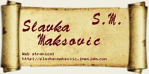 Slavka Maksović vizit kartica